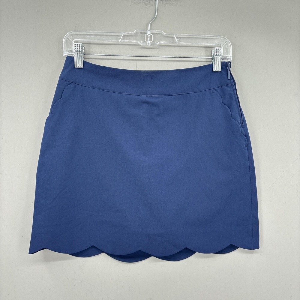 Vineyard Vines Skort Womens 0 Blue Performance Golf Tennis Scallop Pickle Lined